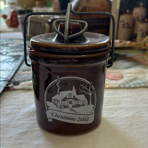 Brown Ceramic Christmas Jar